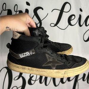 golden goose 2.12 black high top sneakers 🤩